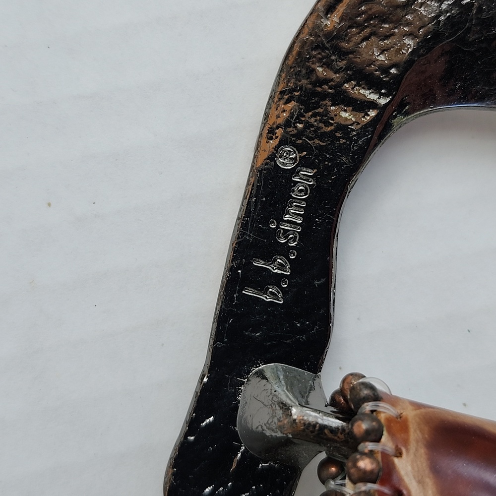 B.B. SIMON SWAROVSKI CRYSTALS AND ITALIAN LEATHER BELT - Picture 8 of 14